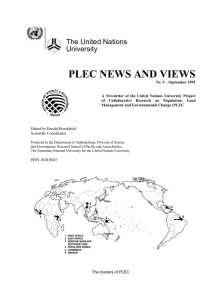 PLEC NEWS AND VIEWS The United Nations University