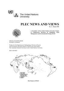PLEC NEWS AND VIEWS The United Nations University