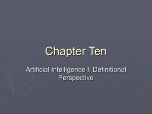 Chapter Ten Artificial Intelligence I: Definitional Perspective