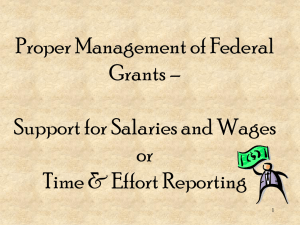 Proper Management of Federal Grants –  Support for Salaries and Wages