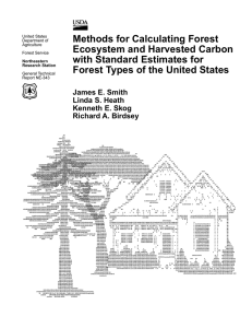 Methods for Calculating Forest Ecosystem and Harvested Carbon with Standard Estimates for