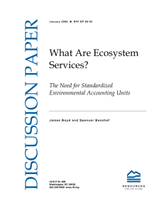 DISCUSSION PAPER What Are Ecosystem Services?