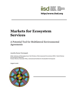 Markets for Ecosystem Services  A Potential Tool for Multilateral Environmental