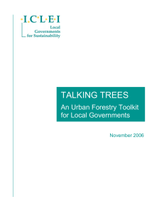 TALKING TREES  An Urban Forestry Toolkit for Local Governments