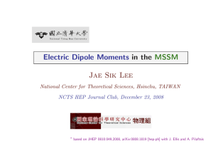 Electric Dipole Moments in the MSSM Jae Sik Lee
