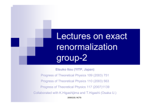 Lectures on exact renormalization group-2