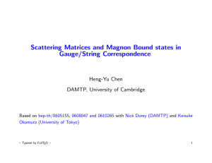 Scattering Matrices and Magnon Bound states in Gauge/String Correspondence Heng-Yu Chen