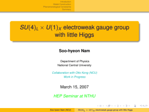 × U(1) SU(4) electroweak gauge group with little Higgs