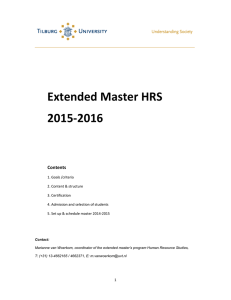 Extended Master HRS 2015-2016 Contents