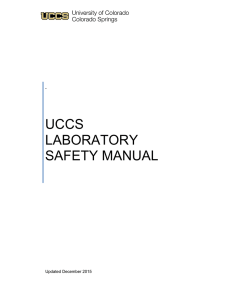 UCCS LABORATORY SAFETY MANUAL