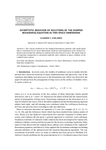 ASYMPTOTIC BEHAVIOR OF SOLUTIONS OF THE DAMPED VLADIMIR V. VARLAMOV