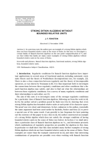 STRONG DITKIN ALGEBRAS WITHOUT BOUNDED RELATIVE UNITS J. F. FEINSTEIN