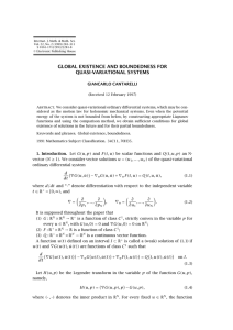 GLOBAL EXISTENCE AND BOUNDEDNESS FOR QUASI-VARIATIONAL SYSTEMS GIANCARLO CANTARELLI