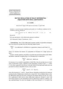 ON THE OSCILLATION OF DELAY DIFFERENTIAL EQUATIONS WITH REAL COEFFICIENTS