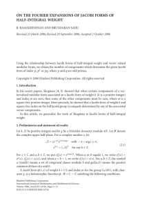ON THE FOURIER EXPANSIONS OF JACOBI FORMS OF HALF-INTEGRAL WEIGHT