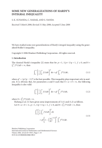 SOME NEW GENERALIZATIONS OF HARDY’S INTEGRAL INEQUALITY