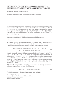 OSCILLATION OF SOLUTIONS OF IMPULSIVE NEUTRAL DIFFERENCE EQUATIONS WITH CONTINUOUS VARIABLE