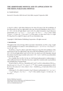 THE ARMENDARIZ MODULE AND ITS APPLICATION TO THE IKEDA-NAKAYAMA MODULE