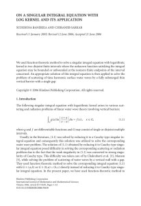 ON A SINGULAR INTEGRAL EQUATION WITH LOG KERNEL AND ITS APPLICATION