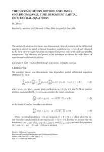 THE DECOMPOSITION METHOD FOR LINEAR, ONE-DIMENSIONAL, TIME-DEPENDENT PARTIAL DIFFERENTIAL EQUATIONS