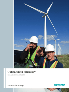 Outstanding efficiency Answers for energy. Siemens Wind Turbine SWT-2.3-93