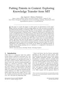 Putting Patents in Context: Exploring Knowledge Transfer from MIT