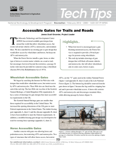 Tech Tips T Accessible Gates for Trails and Roads Highlights…