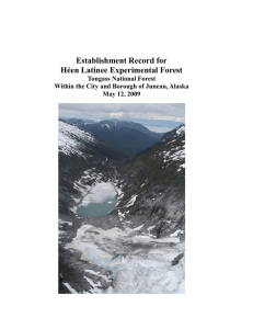 Establishment Record for Héen Latinee Experimental Forest Tongass National Forest