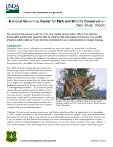 National Genomics Center for Fish and Wildlife Conservation Case Study: Cougar