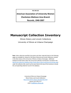 Manuscript Collection Inventory American Association of University Women Charleston-Mattoon Area Branch Records, 1940-2007