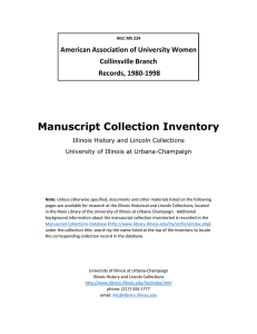 Manuscript Collection Inventory American Association of University Women Collinsville Branch Records, 1980-1998