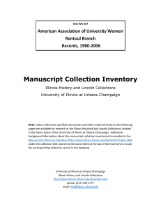 Manuscript Collection Inventory American Association of University Women Rantoul Branch Records, 1980-2006