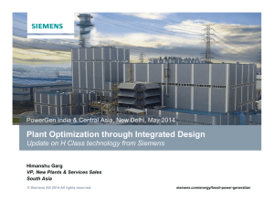 Plant Optimization through Integrated Design Himanshu Garg