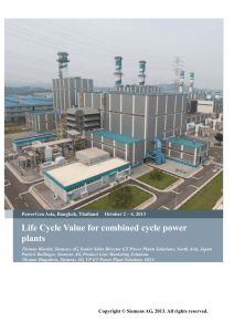 Life Cycle Value for combined cycle power plants