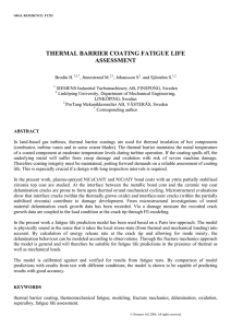 THERMAL BARRIER COATING FATIGUE LIFE ASSESSMENT