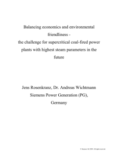 Balancing economics and environmental friendliness - the challenge for supercritical coal-fired power