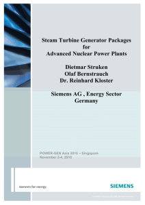 Steam Turbine Generator Packages for Advanced Nuclear Power Plants