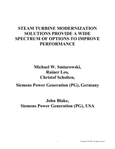 STEAM TURBINE MODERNIZATION SOLUTIONS PROVIDE A WIDE SPECTRUM OF OPTIONS TO IMPROVE PERFORMANCE