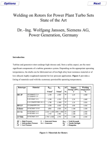 Welding on Rotors for Power Plant Turbo Sets Power Generation, Germany
