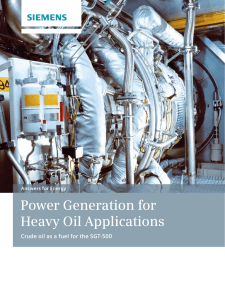 Power Generation for Heavy Oil Applications Answers for Energy