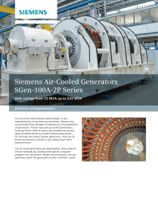 Siemens Air-Cooled Generators SGen-100A-2P Series siemens.com/generators