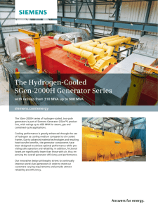 The Hydrogen-Cooled SGen-2000H Generator Series siemens.com/energy