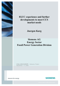 IGCC experience and further developments to meet CCS market needs