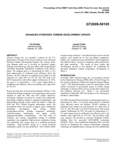 Proceedings of the ASME Turbo Expo 2009: Power for Land,... GT2009 June 8-12, 2009, Orlando, Florida, USA