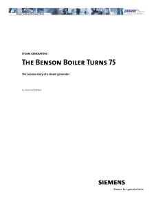The Benson Boiler Turns 75 STEAM GENERATORS Power for generations