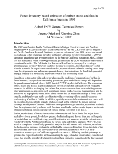 Forest inventory-based estimation of carbon stocks and flux in