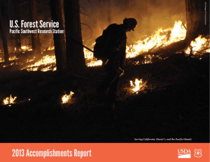 2013 Accomplishments Report U.S. Forest Service Pacific Southwest Research Station