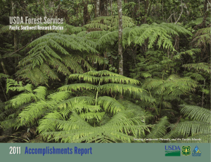 USDA Forest Service Accomplishments Report 2011 Pacific Southwest Research Station