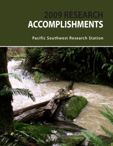 2009 RESEARCH ACCOMPLISHMENTS Pacific Southwest Research Station