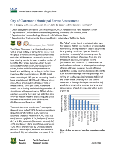 City of Claremont Municipal Forest Assessment